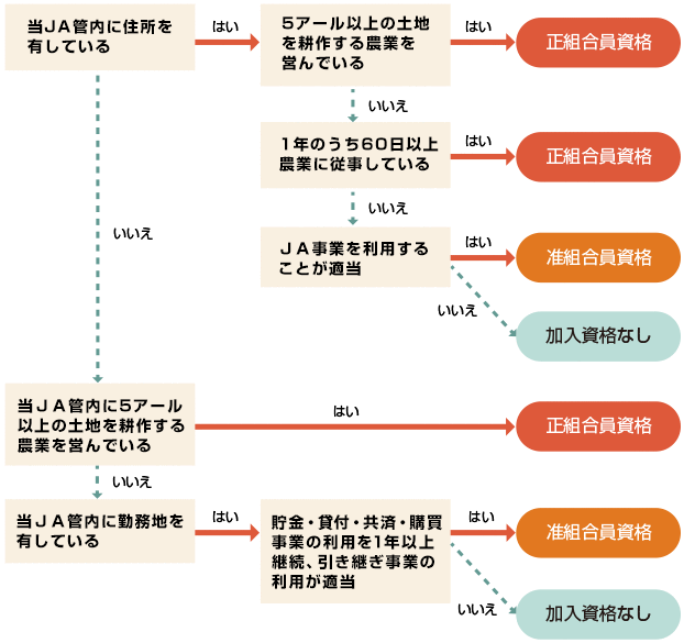 組合員加入資格の確認フローチャート